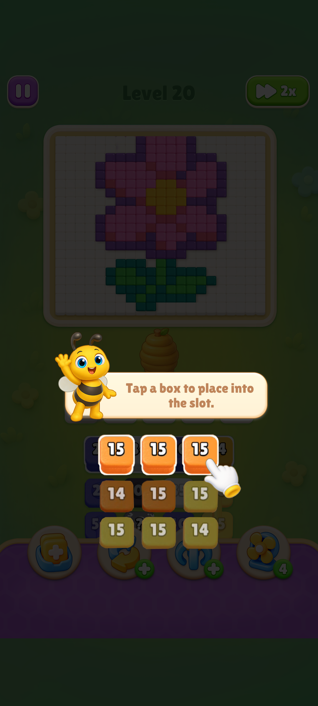 Buzz Flow tutorial showing how to place a puzzle block